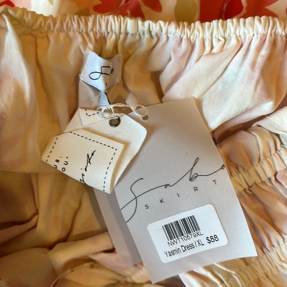 Sabo Skirt Yasmin Dress Pink Red Floral Size XL - Picture 12 of 12